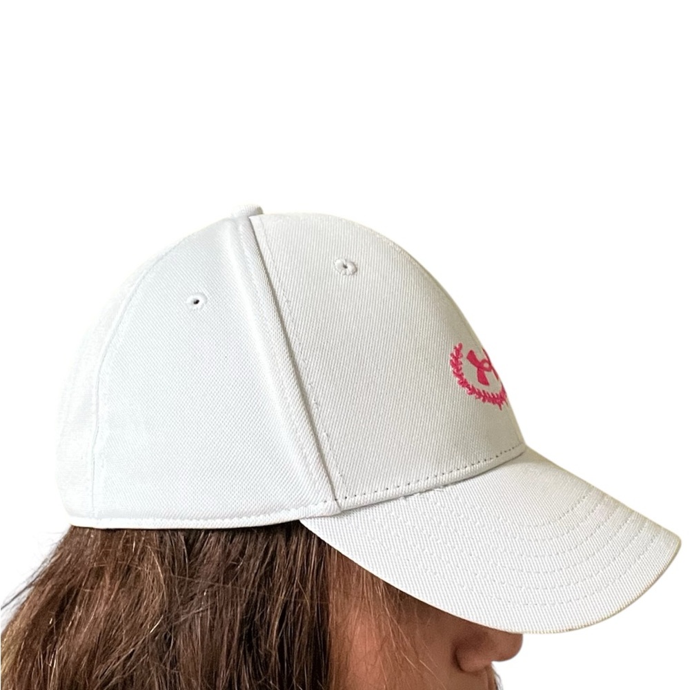 Under Armour Light Grey Cap with Pink Logo